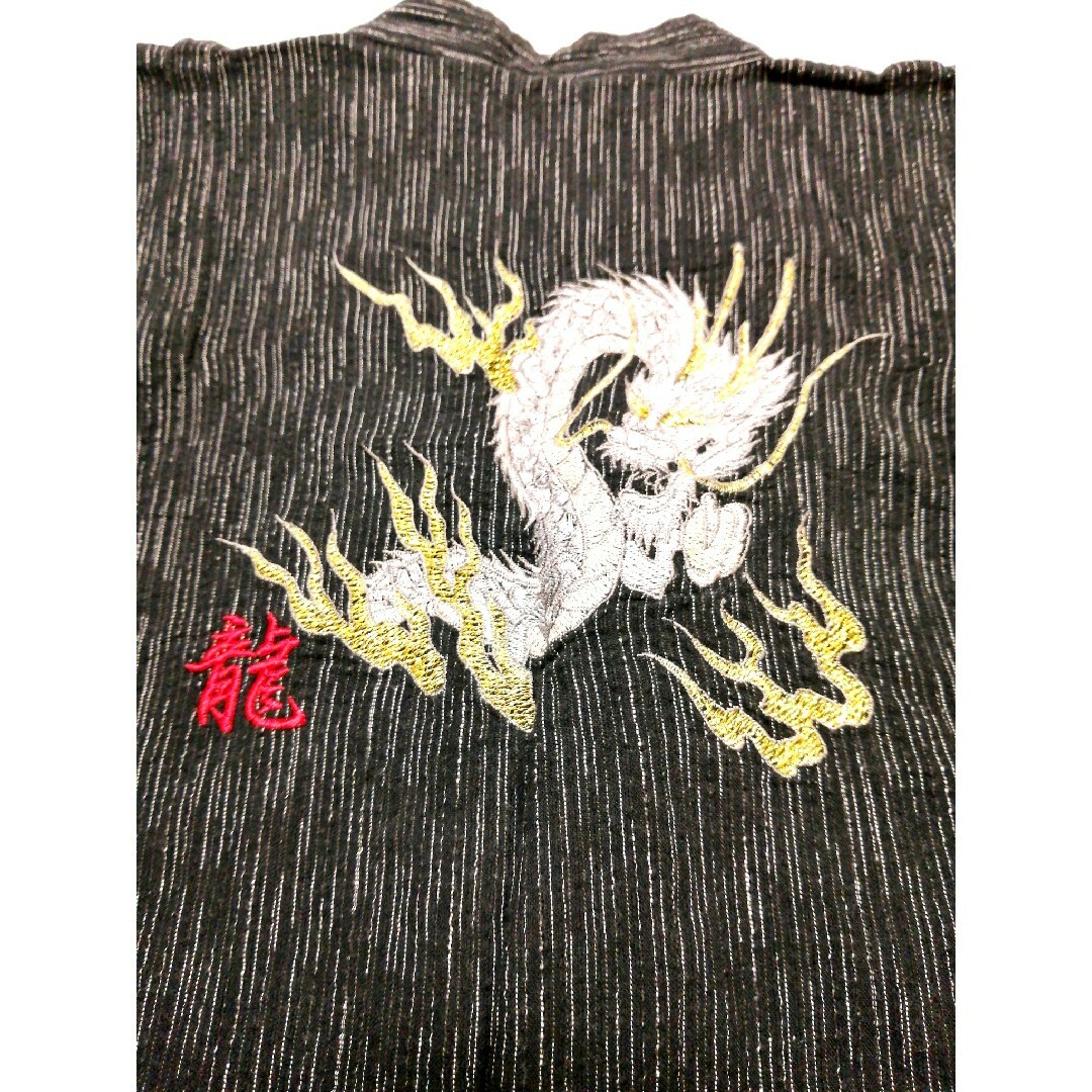 【甚平】キッズ・龍・黒・110cm キッズ/ベビー/マタニティのキッズ服男の子用(90cm~)(甚平/浴衣)の商品写真