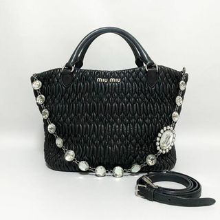 miumiu - miumiu / マテラッセ ナッパクリスタル ハンドバッグ ブラック