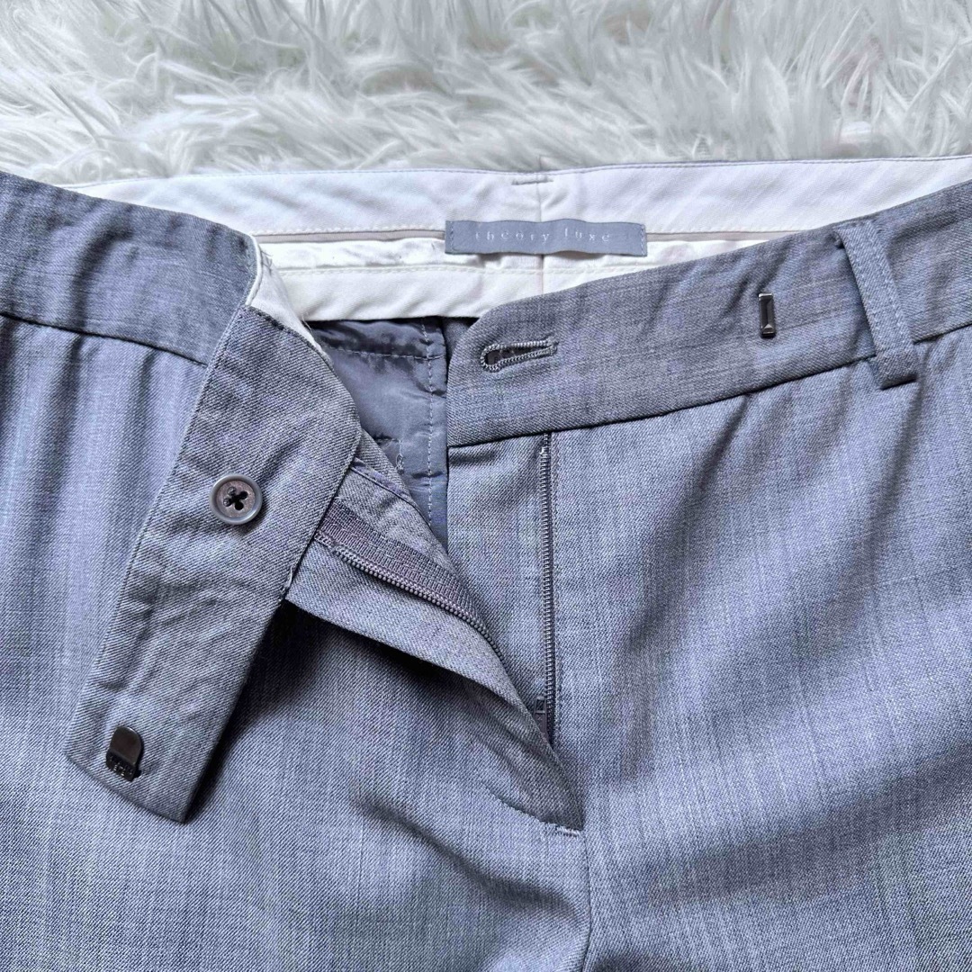 セオリーリュクス フレアパンツ スラックス サマーウール ストレッチ グレー L セオリーリュクス フレアパンツ スラックス サマーウール ストレッチ グレー L