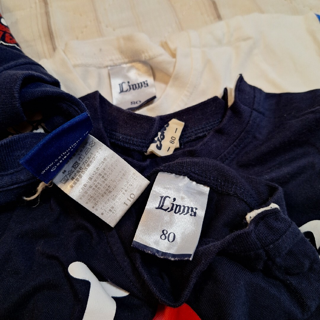 西武ライオンズ Tシャツ 半袖 80 110 レオライナ ベビー 子供 子ども キッズ/ベビー/マタニティのベビー服(~85cm)(Ｔシャツ)の商品写真