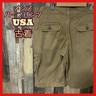 メンズ ベージュ カーゴ 34 ハーフパンツ L パンツ USA古着 90s(ショートパンツ)