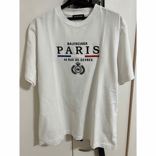 バレンシアガ(Balenciaga)のバレンシアガ　tシャツ xs オーバーサイズ　ホワイト　paris フランスロゴ(Tシャツ/カットソー(半袖/袖なし))