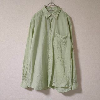 オーラリー(AURALEE)の3緑 AURALEE FINX SILK STRIPE SHIRTS(シャツ)