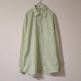 オーラリー(AURALEE)の4緑 AURALEE FINX SILK STRIPE SHIRTS(シャツ)