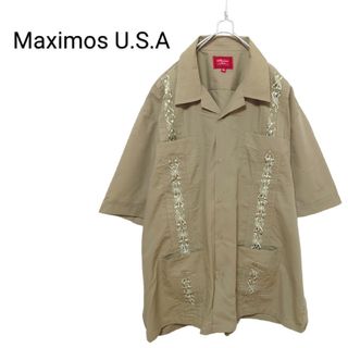 【Maximos U.S.A】立体刺繍 オープンカラーキューバシャツ A1930(シャツ)