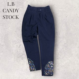 リリーブラウンキャンディストック(L.B CANDY STOCK)のL.B CANDY STOCK 裾ビジュー タックパンツ リーリーブラウン(その他)