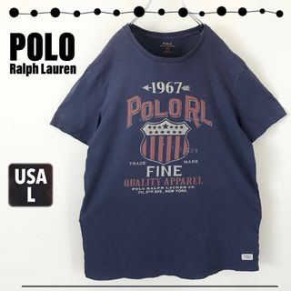 ポロラルフローレン(POLO RALPH LAUREN)のラルフローレン★レトロ/エンブレムプリント★クルーネックTシャツ★USAメンズL(Tシャツ/カットソー(半袖/袖なし))