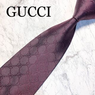 グッチ(Gucci)のGUCCI グッチ　ネクタイ　GG柄　パープル(ネクタイ)