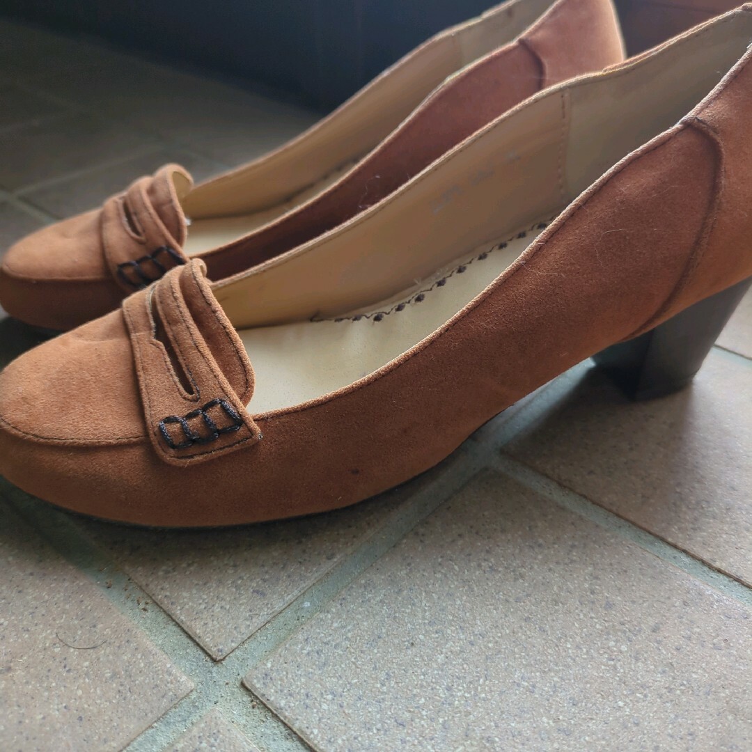 レディース　パンプス　ローファー　ブラウン　茶 レディースの靴/シューズ(ハイヒール/パンプス)の商品写真