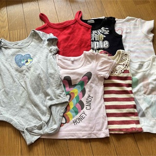 ベビーギャップ(babyGAP)のbaiya80ロンパースまとめ売り女の子春夏半袖Tシャツタンクトップノースリーブ(ロンパース)