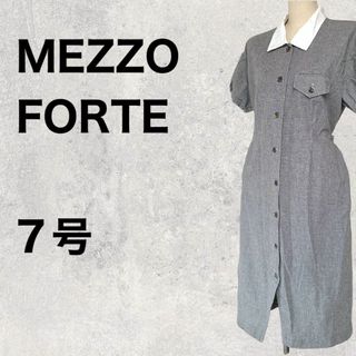 ☆☆ MEZZO FORTE 千鳥柄ワンピース　ブラック　ホワイト　7号(ロングワンピース/マキシワンピース)