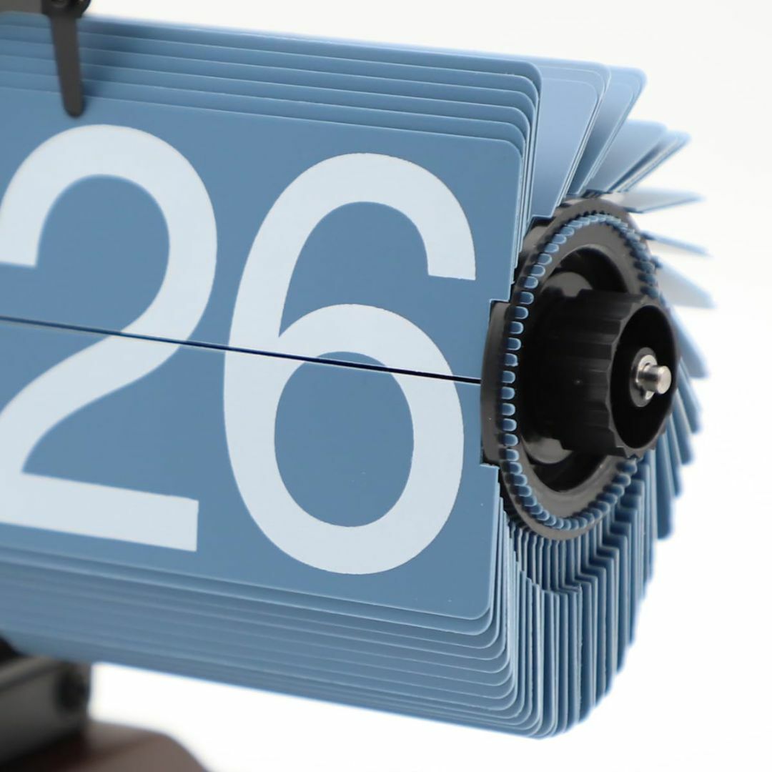 【色: ブルー】LAEYI フリップクロック パタパタ時計木製 置き時計 木製  インテリア/住まい/日用品のインテリア小物(置時計)の商品写真