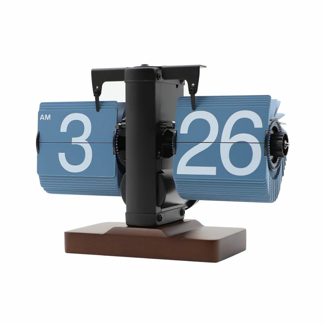 【色: ブルー】LAEYI フリップクロック パタパタ時計木製 置き時計 木製  インテリア/住まい/日用品のインテリア小物(置時計)の商品写真