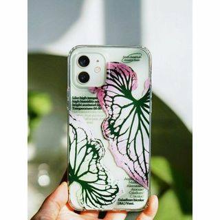 【クリアバージョン】カラジウム　熱帯植物 iphone スマホケース  観葉希少(iPhoneケース)