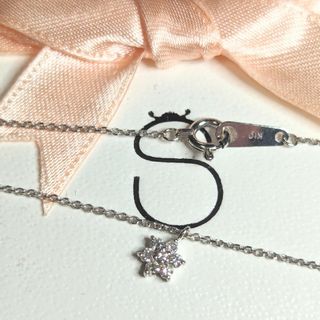 k10wg 0.09ct ダイヤモンド　スカラベ　ネックレス(ネックレス)