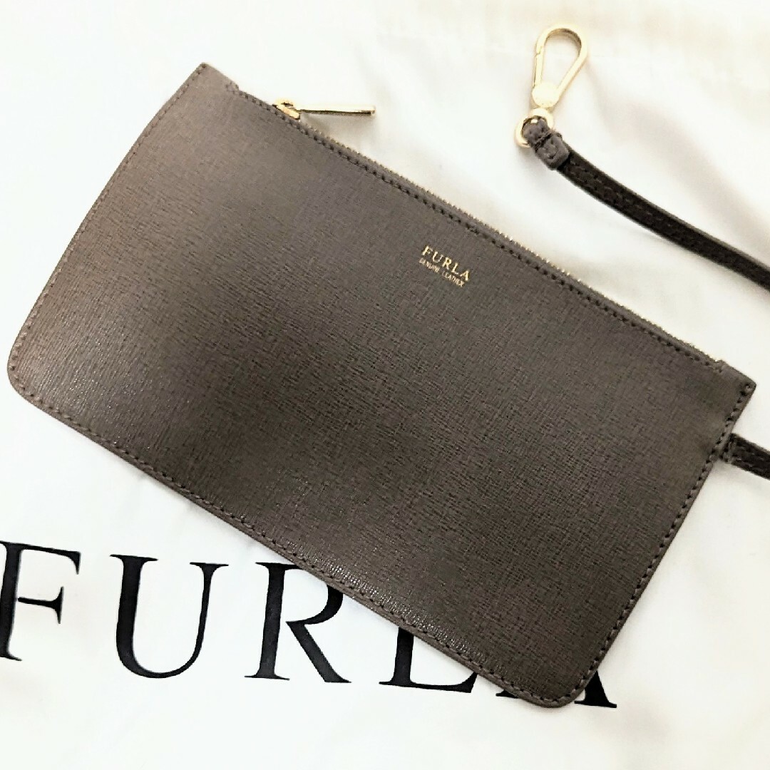 Furla(フルラ)の極美品 フルラ ステイシー 2wayショルダーバッグ 巾着 レザー グレージュ レディースのバッグ(ショルダーバッグ)の商品写真