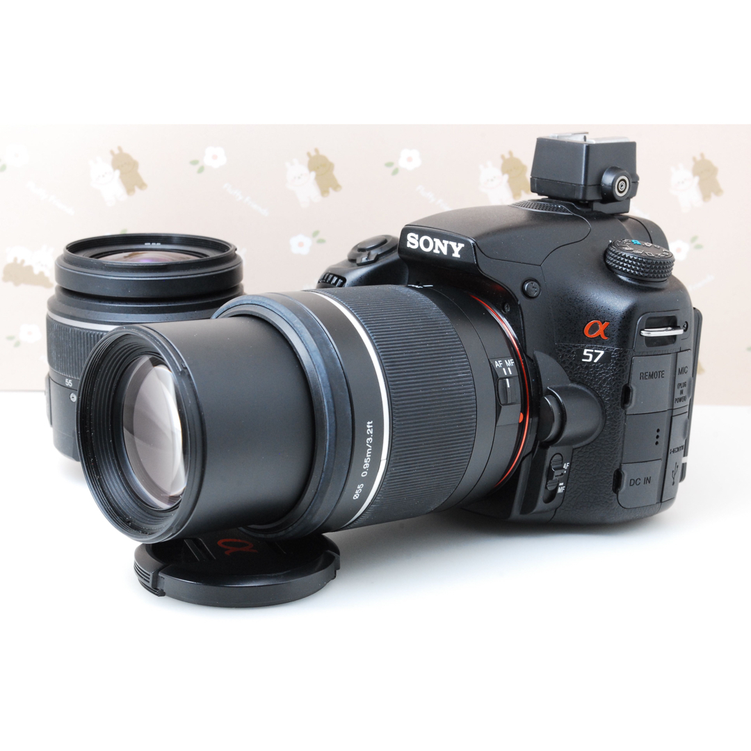 SONY(ソニー)の運動会や旅行に★SONY α57★ダブルズームキット♪自撮り&スマホ転送OK♪ スマホ/家電/カメラのカメラ(デジタル一眼)の商品写真