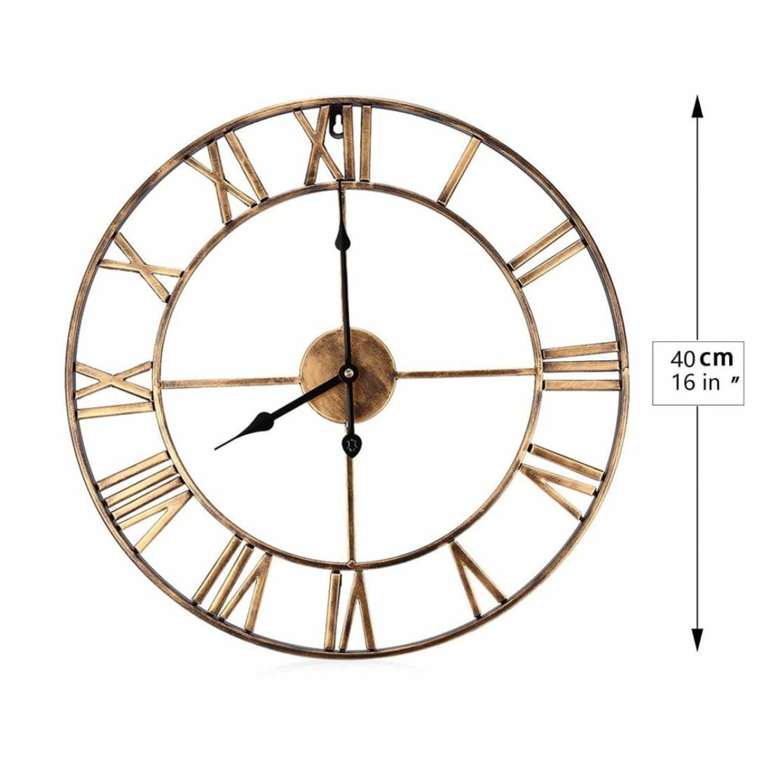 【サイズ:40CM_色:金】RemeeHi 北欧風 40CM壁掛け時計 時計に秒 インテリア/住まい/日用品のインテリア小物(置時計)の商品写真