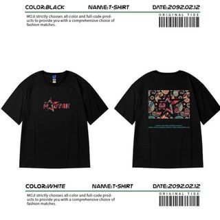 星 ペイズリー Tシャツ 黒 XL ユニセックス 半袖 スター ヒップホップ(Tシャツ/カットソー(半袖/袖なし))