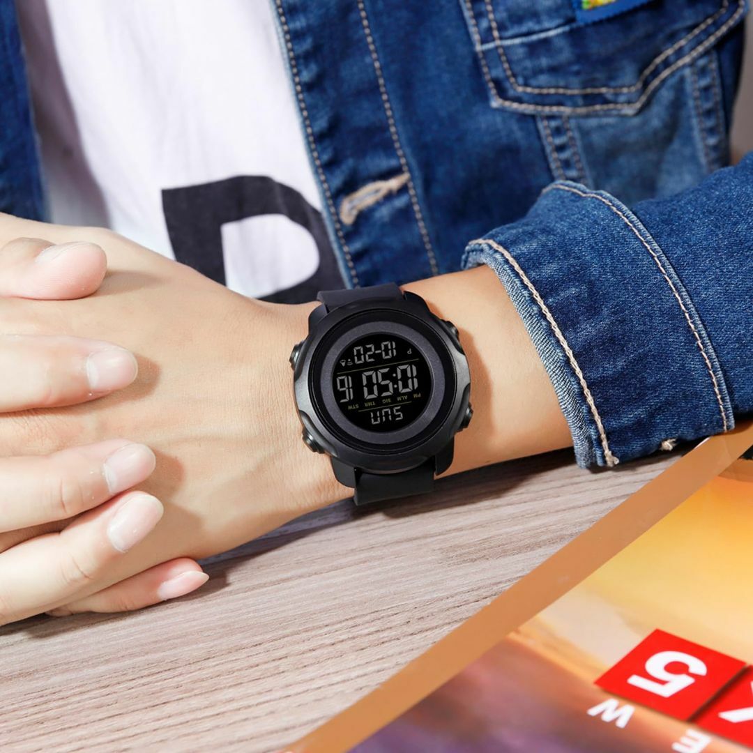 【色:ブラックC】Timever（タイムエバー）デジタル腕時計 防水 メンズ ス メンズの時計(その他)の商品写真