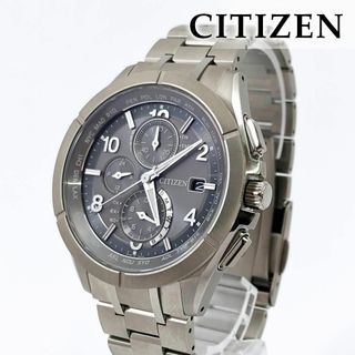 シチズン(CITIZEN)の★極美品★シチズン アテッサ ダイレクトフライト フローズングレー クロノグラフ(腕時計(アナログ))