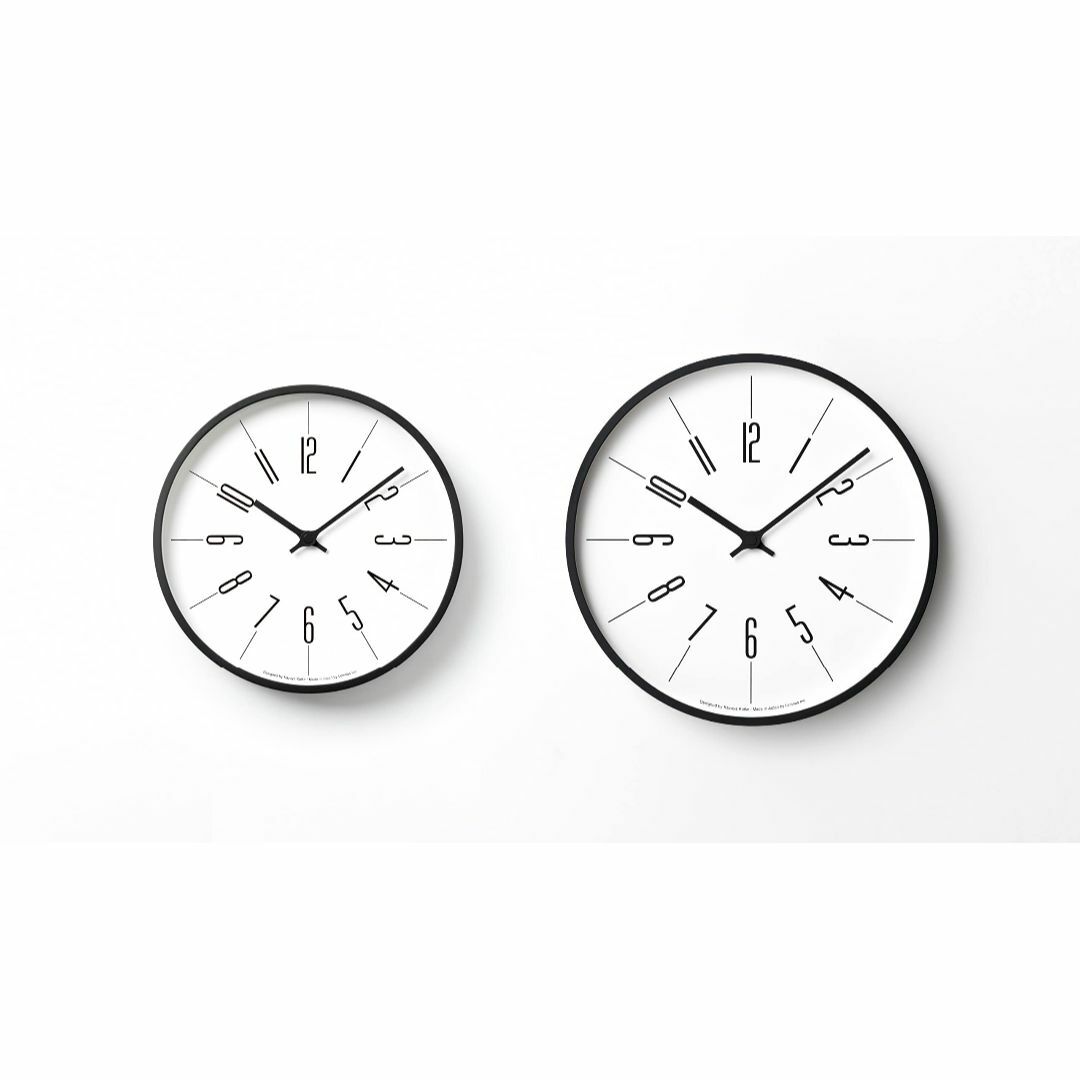 レムノス 掛け時計 電波 アナログ 木枠 時計台の時計 アラビック φ300 K インテリア/住まい/日用品のインテリア小物(置時計)の商品写真