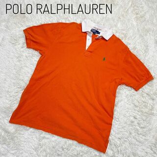 ポロラルフローレン(POLO RALPH LAUREN)のポロラルフローレン　ポロシャツ　ラガーシャツ　オレンジ　XL 大きいサイズ　刺繍(ポロシャツ)