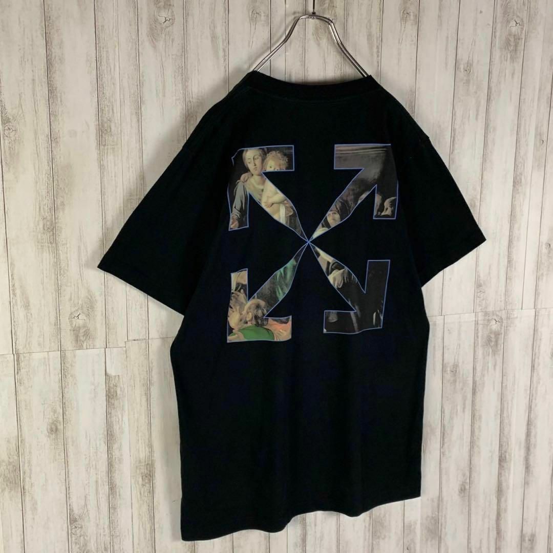 OFF-WHITE(オフホワイト)の【超絶人気モデル】オフホワイト 正規品 XL クロスアロー 両面ロゴ Tシャツ メンズのトップス(Tシャツ/カットソー(半袖/袖なし))の商品写真