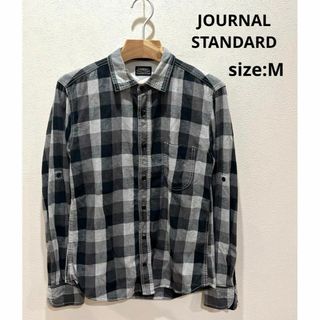 ジャーナルスタンダード(JOURNAL STANDARD)のジャーナルスタンダード シャツ 長袖 チェック メンズ M ブラック グレー(シャツ)