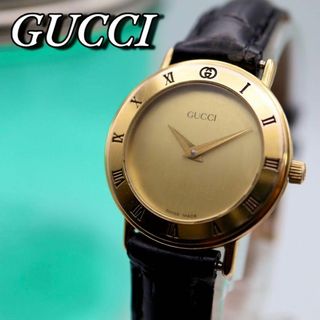 グッチ(Gucci)の良品 GUCCI ローマンベゼル ラウンド ゴールド レディース腕時計 693(腕時計)