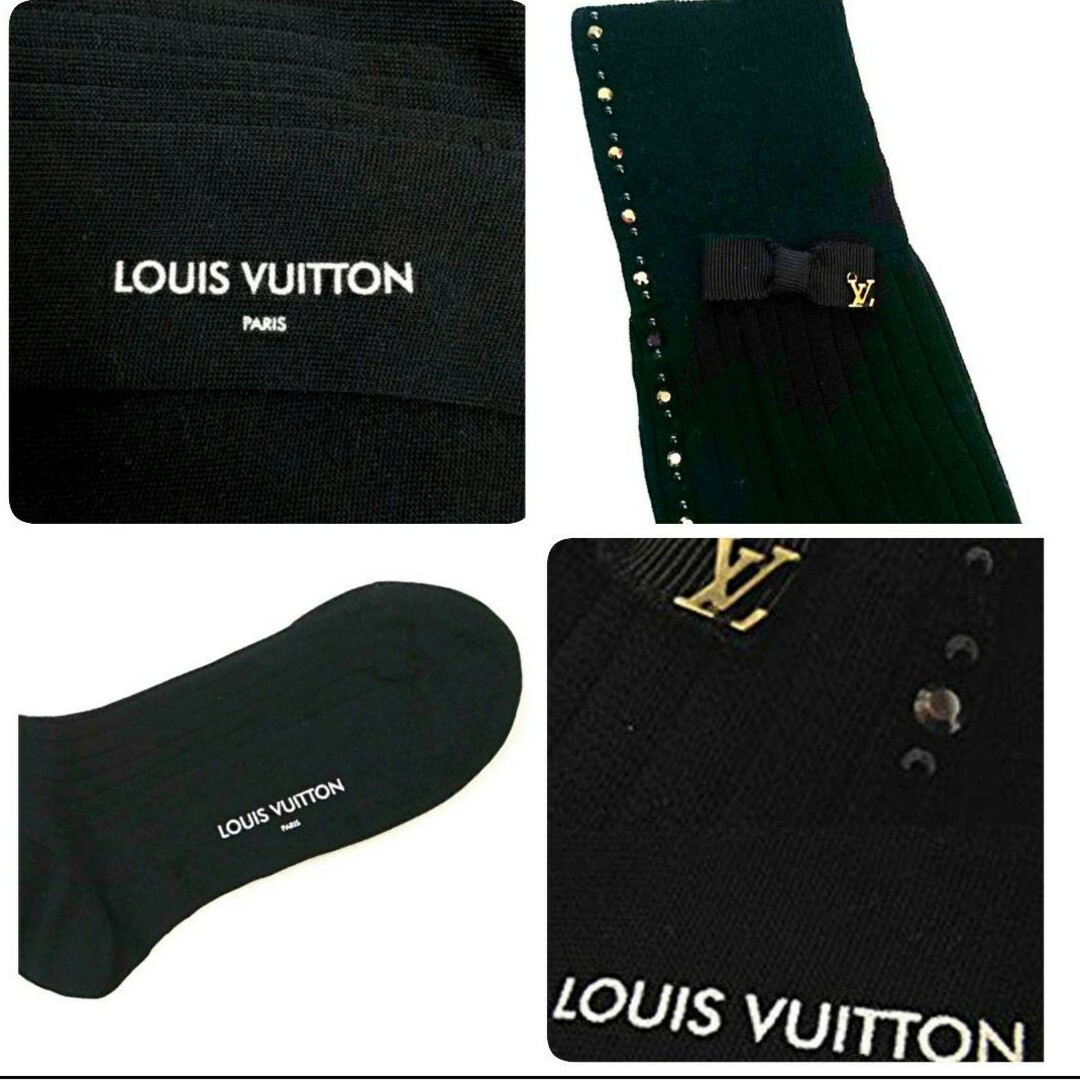LOUIS VUITTON(ルイヴィトン)の新品 18SS ルイヴィトン 最高級ウールストーンラインロゴリボンソックス レディースのレッグウェア(ソックス)の商品写真