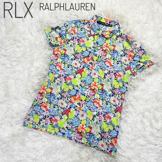 アールエルエックス(RLX（RalphLauren）)のRLX ラルフローレン　レディース　ゴルフシャツ　花柄　S 半袖　ネオンカラー(シャツ/ブラウス(半袖/袖なし))