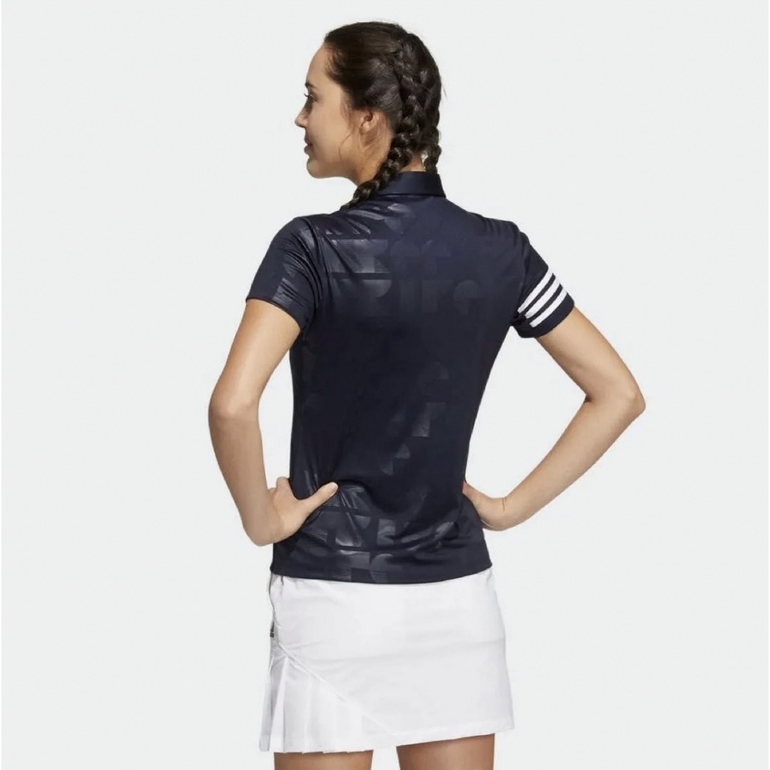adidas(アディダス)の新品L adidas アディダスゴルフ エンボスプリント 半袖ボタンダウンシャツ スポーツ/アウトドアのゴルフ(ウエア)の商品写真