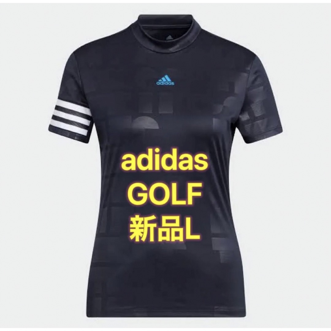 adidas(アディダス)の新品L adidas アディダスゴルフ エンボスプリント 半袖ボタンダウンシャツ スポーツ/アウトドアのゴルフ(ウエア)の商品写真