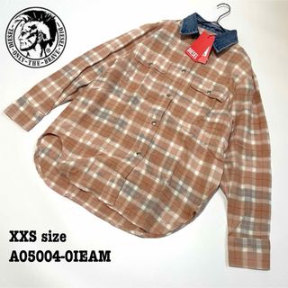 DIESEL - 【新品】XXS ディーゼル チェックシャツ デニム混 タイダイ加工 長袖 訳あり