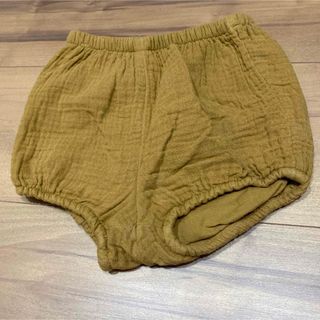 エイチアンドエム(H&M)のベビー服 カボチャパンツ ブルマ リネン ガーゼ H&M 70 74 80 茶色(パンツ)