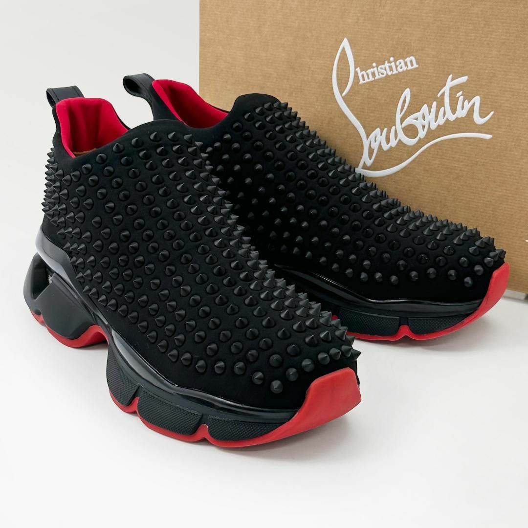 Christian Louboutin(クリスチャンルブタン)の伸縮性あり★ルブタン スパイクソック スニーカー スパイク スタッズ 黒ブラック メンズの靴/シューズ(スニーカー)の商品写真