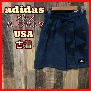 アディダス(adidas)のアディダス メンズ スウェット S ネイビー ハーフ パンツ USA古着 90s(ショートパンツ)