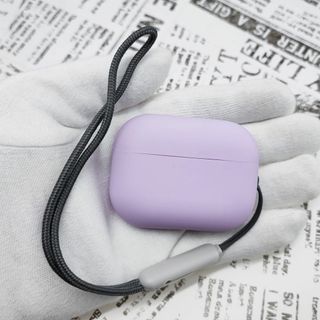 AirPods Pro 2 ストラップ付シリコンケース (06)ピンクパープル(モバイルケース/カバー)