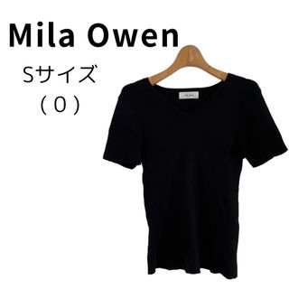 Mila Owen - 【美品】Mila Owen  ミラオーウェン カットソー  ブラック 半袖 S