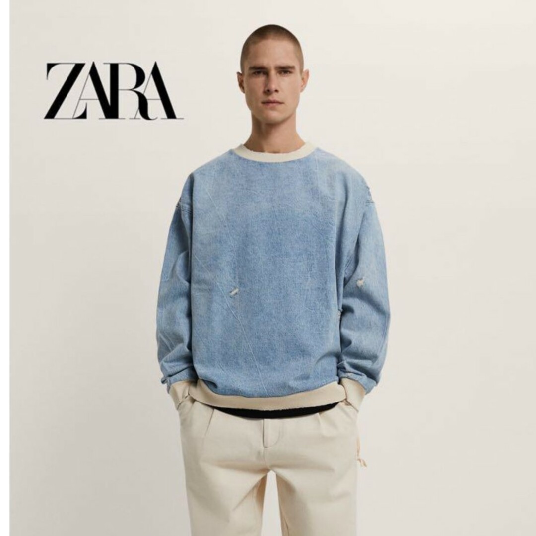 ZARA(ザラ)のザラ ZARA メンズ デニムスウェット/トレーナー メンズのトップス(スウェット)の商品写真