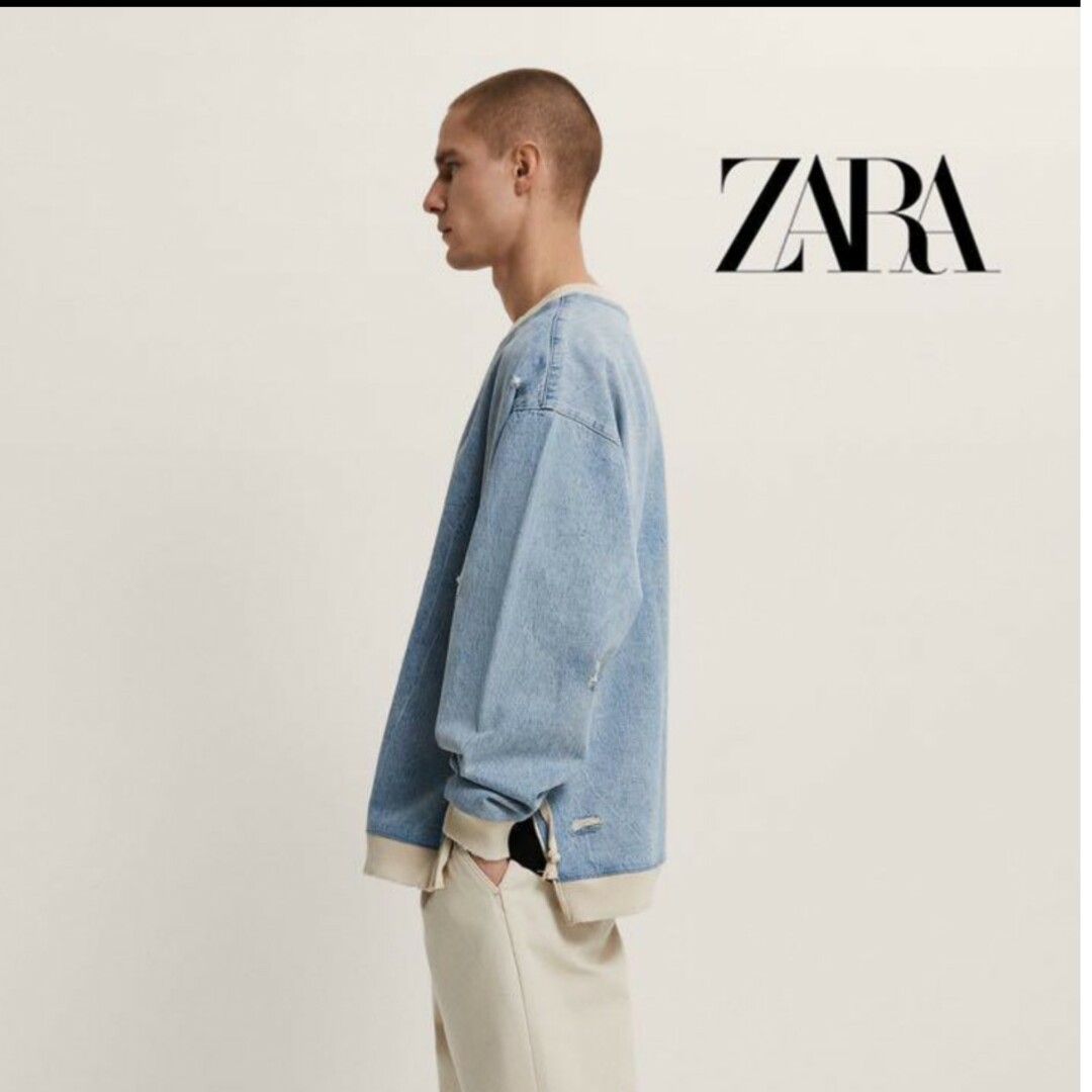 ZARA(ザラ)のザラ ZARA メンズ デニムスウェット/トレーナー メンズのトップス(スウェット)の商品写真