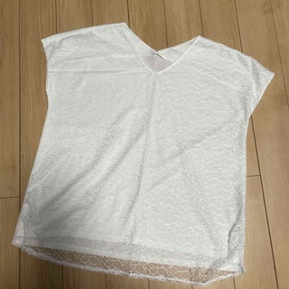 【新品未着用NAUW CLOSET】レースTシャツ(サイズLL)(Tシャツ(半袖/袖なし))