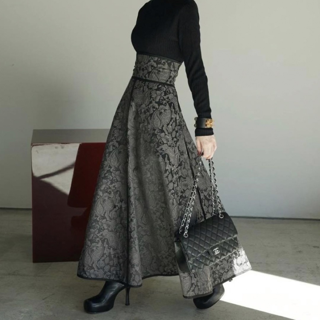 ANDREA&Co. BOTANICAL JACQUARD SKIRT レディースのスカート(ロングスカート)の商品写真