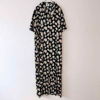 ザラ(ZARA)のALI CON FOX 花柄シャツワンピース(ロングワンピース/マキシワンピース)