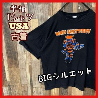 プリント キャラクター メンズ ブラック XL USA古着 半袖 Tシャツ(Tシャツ/カットソー(半袖/袖なし))