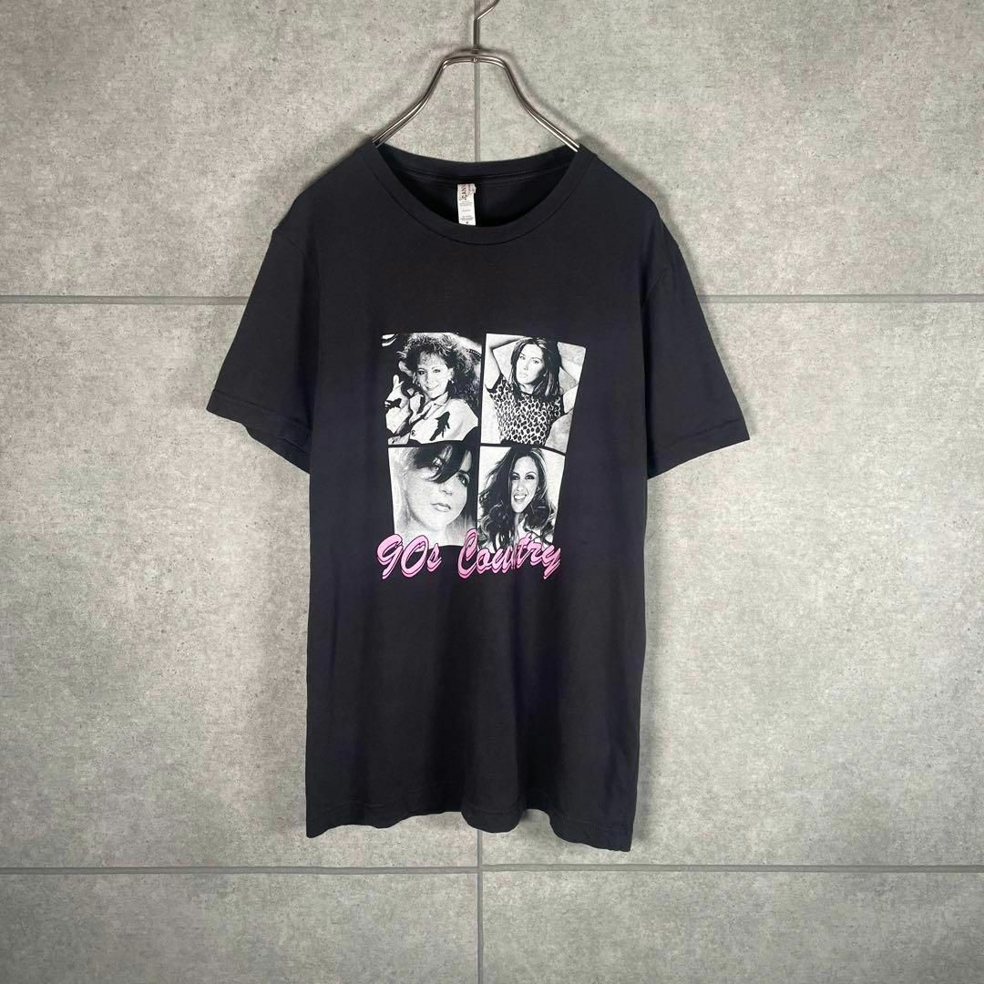 VINTAGE(ヴィンテージ)の[古着]ビンテージ　半袖　Tシャツ　ボックスプリント　女性　ガール　黒　ピンク メンズのトップス(Tシャツ/カットソー(半袖/袖なし))の商品写真