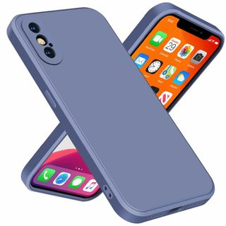 【サイズ:iPhoneX_色:グレーパープル】iPhone X ケース 耐 シリ(その他)