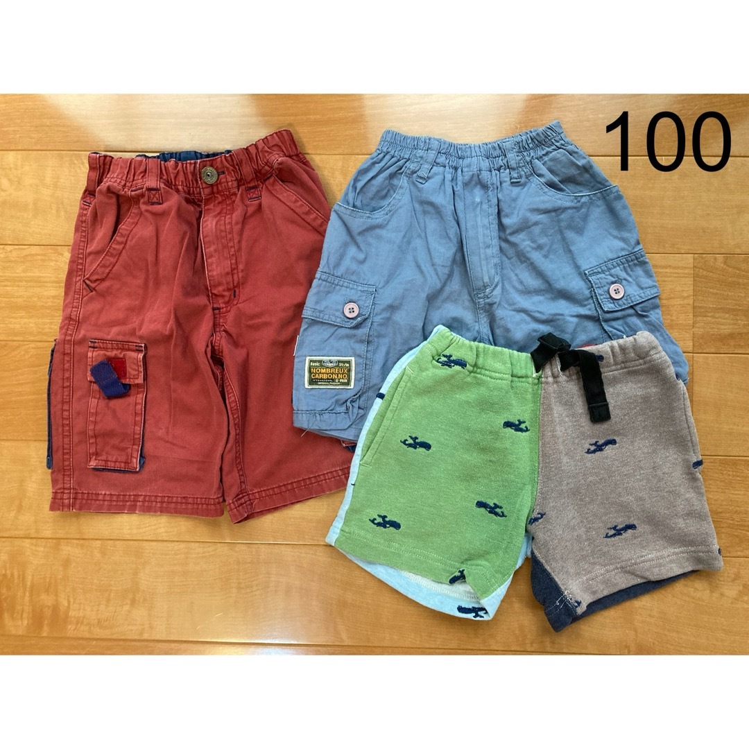 キッズ 半ズボン ハーフパンツ おまとめ3点 100 キッズ/ベビー/マタニティのキッズ服男の子用(90cm~)(パンツ/スパッツ)の商品写真