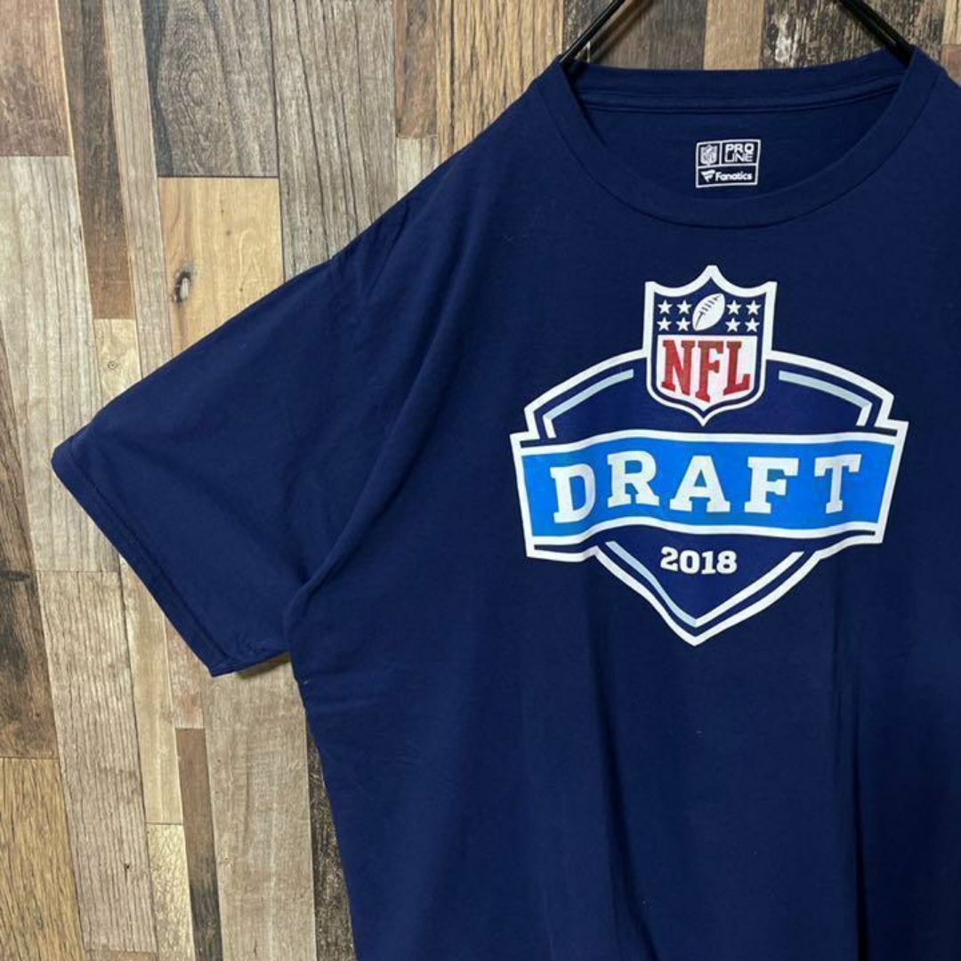 NFL USA古着 メンズ ネイビー XL プリント ゆるダボ 半袖 Tシャツ メンズのトップス(Tシャツ/カットソー(半袖/袖なし))の商品写真